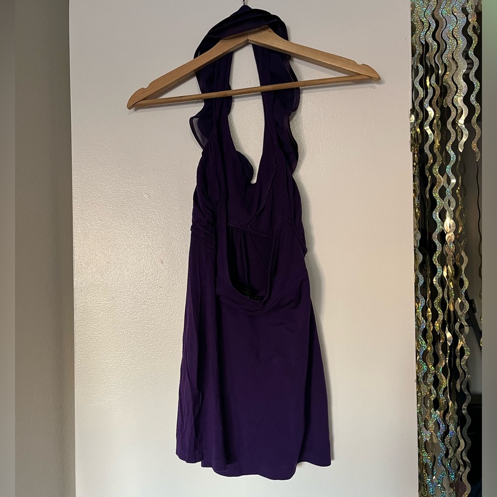 Purple Ruffled Halter y2k Top - Picture 4 of 6